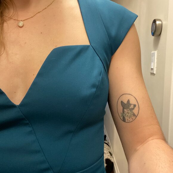 BCBGMaxAzria Teal Midi Dress - Picture 4 of 7